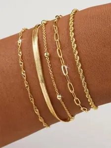Women's Punk Style Chain Bracelets, High Quality Bracelet, Fashion Jewelry for Party, Daily Clothing Decor, Trendy All-match & Exquisite Jewelry for Birthday Gift, Stackable Bracelets