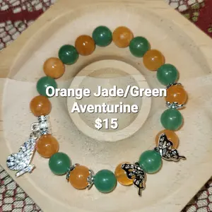 Orange Jade and Green Aventurine