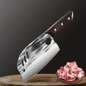 Premium Kitchen Cleaver - Stainless Steel Blade, Long-lasting Sharp Edge. Versatile for Meat Cutting, Chopping Vegetables, and Bones. Compact Size with Ergonomic Handle.