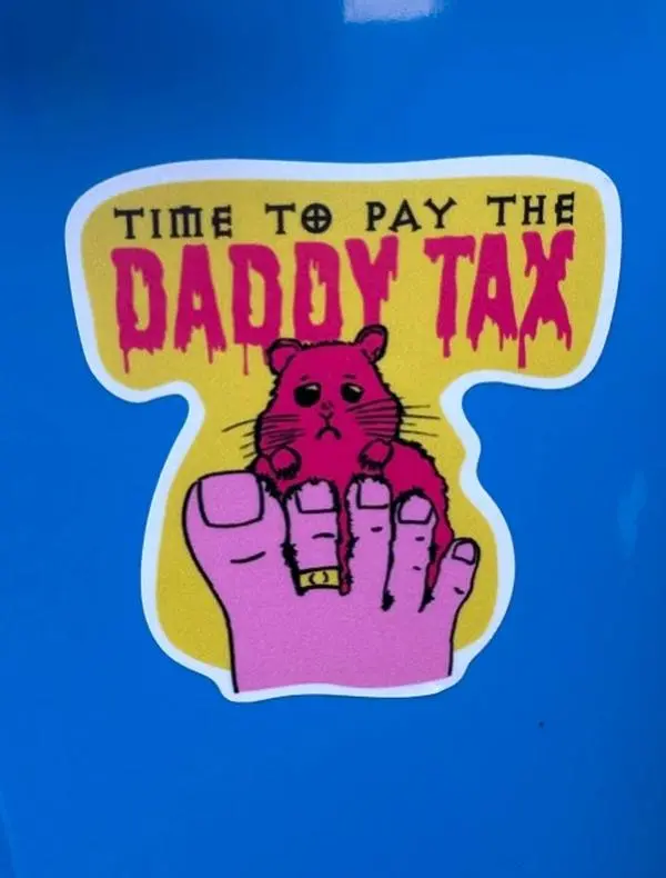 Dungeon Crawler Carl Daddy Tax Sticker, Foot And Red Rodent Decal, Time To Pay The Daddy Tax, LitRPG Book Lover Sticker
