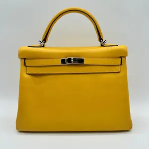 Pre-owned HERMÈS leather Shoulder Bags Epsom Kelly 32 Sellier Jane Mango