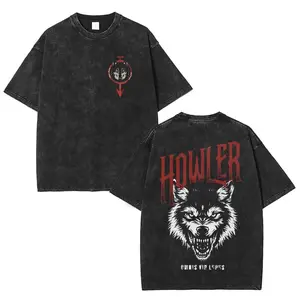 Red Rising Howler Washed Oversized T Shirt Hail Reaper Omnis Vir Lupus Retro Crewneck Soft Cotton Streetwear Tee Casual Trendy Outfit Comfortable Everyday Wear For Men        255，“Red Rising Howler Washed T-Shirt”  ？