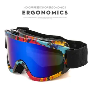 Unisex Large Frame Ski Goggles – Colorful Lens Anti Collision Anti Glare For Snowboarding Skiing Outdoor Snow Sports