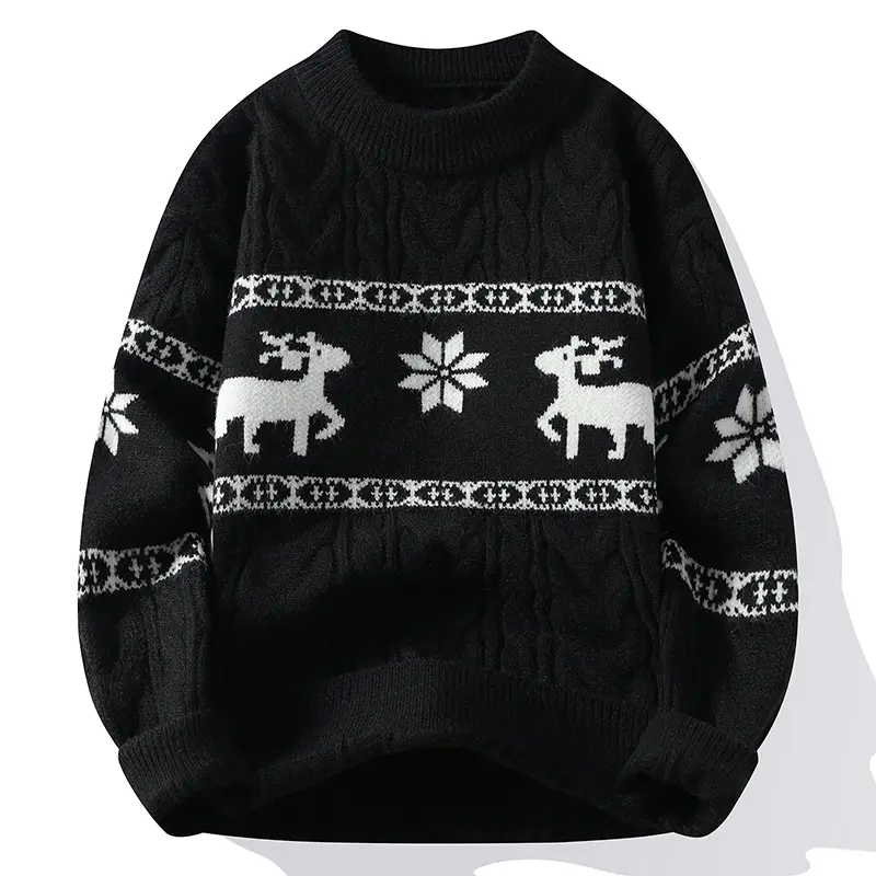Winter High End Luxury Cashmere Sweater Men Thick Warm Mens Sweaters With Deer  Harajuku Christmas Jumper Knitwear