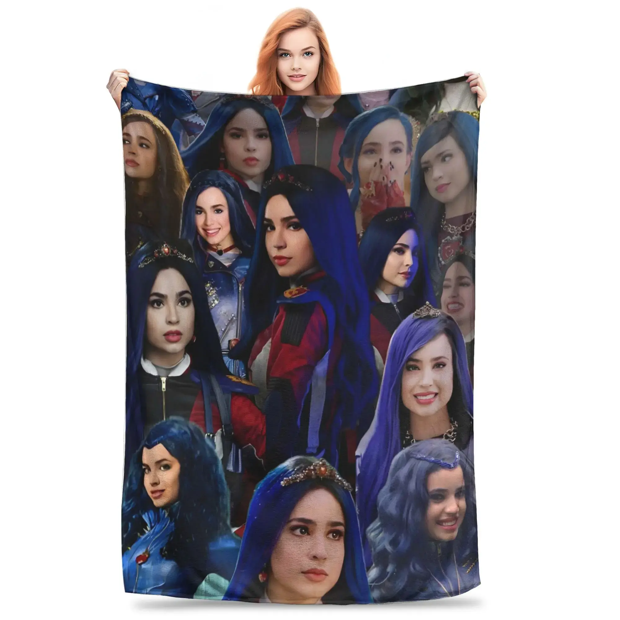 Dark Fantasy Royal Teen Graphic Fringed Flannel Throw Blanket, Soft Warm Cozy Lightweight Cover for Sofa Bedroom Outdoor Picnic, Multi Purpose Moody Aesthetic Home & Travel Decor Blanket