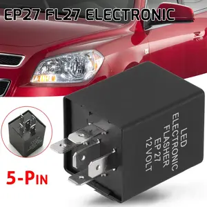 5-Pin EP27 FL27 Electronic LED Flasher Relay – Fix for Turn Signal Hyper Flash, Compatible with Ford Chevrolet Dodge Jeep & More