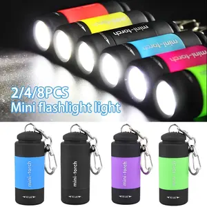 2/4/8pcs Keychain Flashlight, Flashlight, Mini Flashlight, Handheld, Usb Charging, Mini Portable, Rotate to Open, Suitable for Home And Outdoor Use