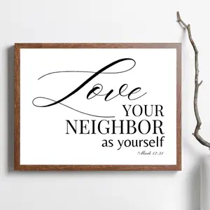 [UNFRAMED POSTER] Mark 12 31 Love your neighbor as yourself Print Motivational Verse Printable Art Scripture Wall Art Printable Wall Art