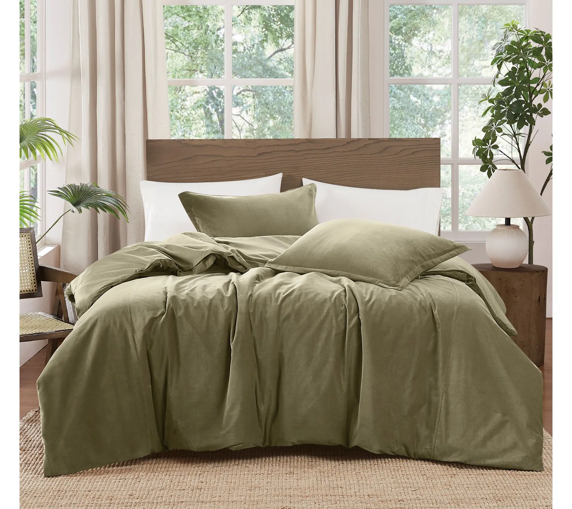 Brooklyn Loom Matte Cotton Velvet 3-Piece Full/Queen Duvet Set