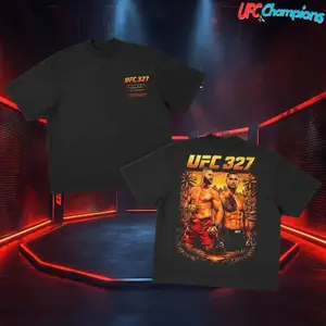 UFC 327 Jiří Procházka vs Carlos Ulberg T-Shirt – MMA Fight Night Vintage Graphic Tee, Octagon Fighter Streetwear