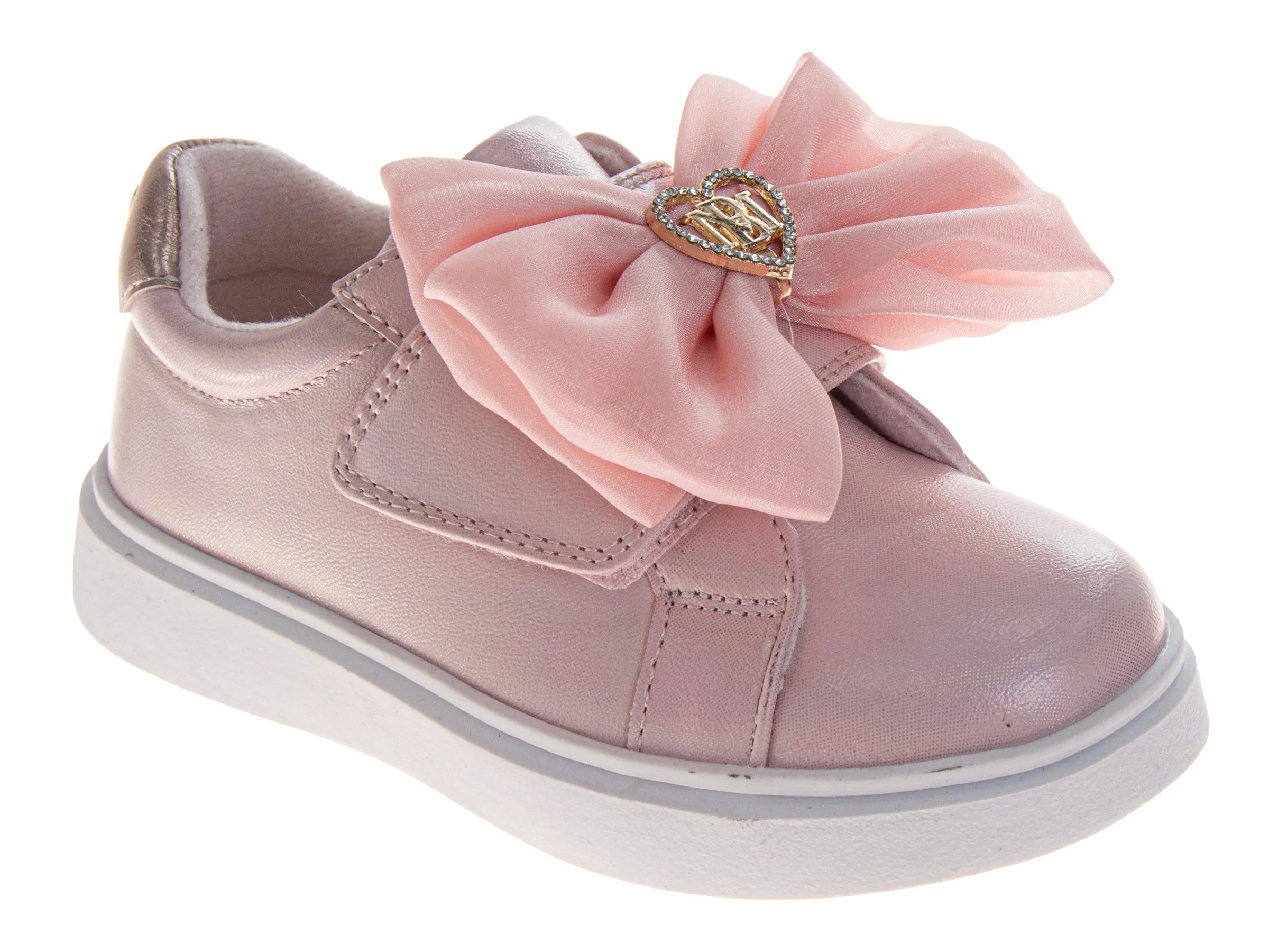 Kensie Girls Round Toe Casual Low-Top Trainers - Easy Hook-and-Loop Stylish Sneakers for 3-4 Years Toddler Girls' Trainer Footwear
