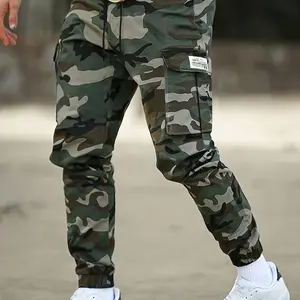 Men'S Camo Jogger Pants Military Cargo Pants Leg-Bound Tapered Casual Camouflage Pants