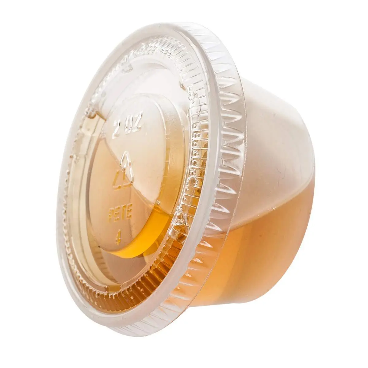 100 Sets Disposable Plastic Cups with Airtight Lids BPA-Free Food-Grade Jello Shot Souffle Cups for Dressings & Condiments