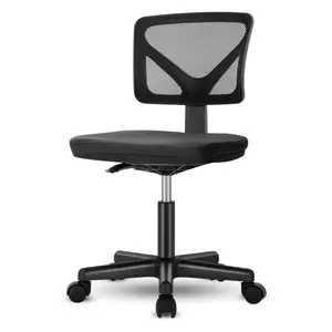 Sweetcrispy Office Computer Desk Chair, Ergonomic Low-Back Mesh Rolling Work Swivel Chairs with Wheels, Armless Comfortable Seat Lumbar Support for Home,Bedroom,Study,Student,Adults, Black