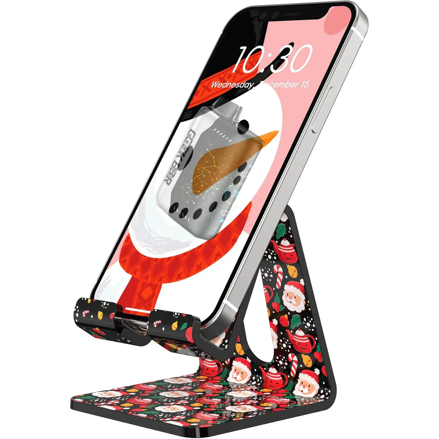 GE3K Bar Adjustable Cell Phone Stand 360 Rotating Foldable Desktop | Cellphone Stand with Anti-Slip Base Portable Phone Holder for Apple iPhone 17 16 15 14 13 Pro Max Samsung All Smart Phones, iPad Smartphone Folding Mount