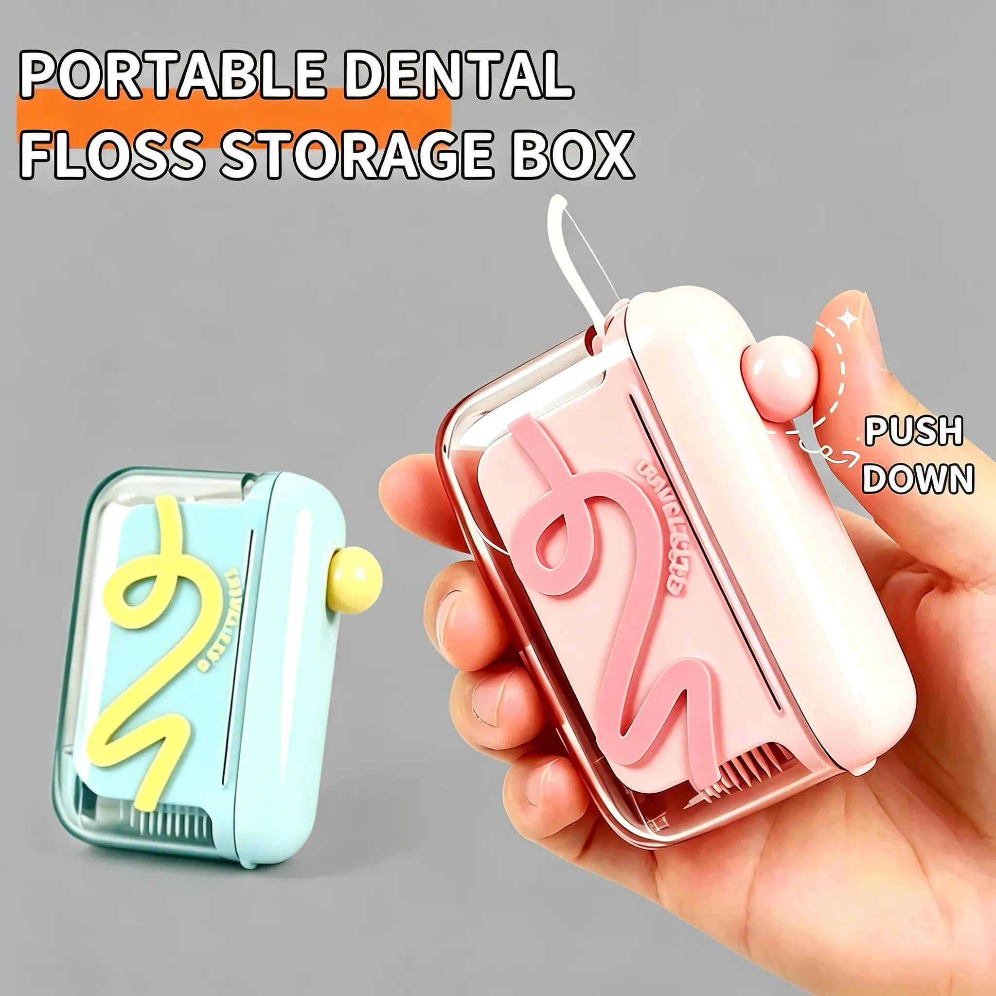 Refillable Automatic Floss Box, Portable Pop-Up Dental Flosser for Travel, Compact Oral Care Supplies Dispenser with 10 Picks - Single Item