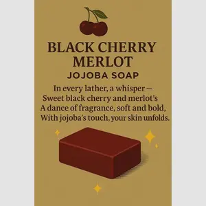 Black Cherry Merlot Jojoba Oil Soap: Handmade Moisturizing Bath Bar