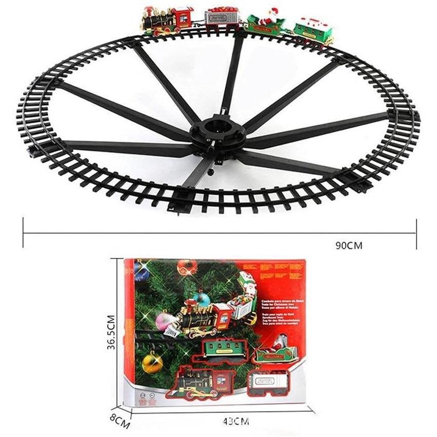 Christmas Electric Train Hanging Sound & Light Small Locomotive Xmas Tree Track Train Christmas Gift