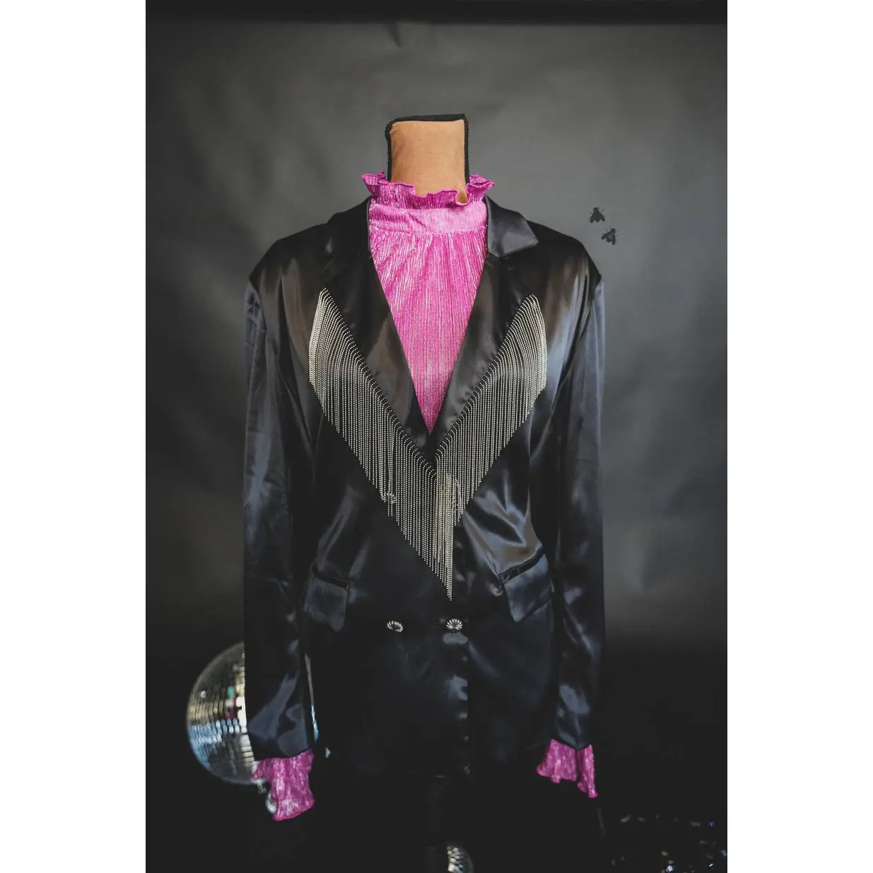 Western Fringe Tuxedo Blazer