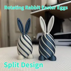 2 Pack Fun Spinning Rabbit Eggs in Random Colors, Perfect for Office Play and Decoration, Great Gift Choice for Holidays, Home Decoration