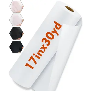 Fusible Interfacing for Sewing,17in x 30yd Medium Weight Iron on Non-Woven Interfacing,White Single-Sided Sew-in Interfacing for and Clothing