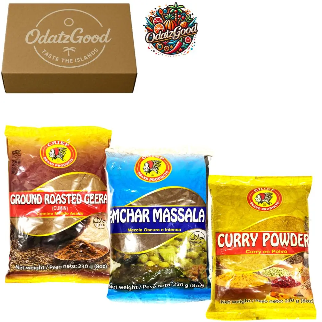 Chief Curry Powder, Amchar Massala, Ground Roasted Geera  8oz (230g) – Product of Trinidad & Tobago – Curated & Packaged by ODatzGood