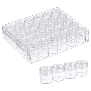 30 Grids Bead Organizer Bead Containers Diamond Art Painting Storage with Lid Clear Plastic Small Storage Jars Diamond Painting Accessory Box for DIY Craft Jewelry Seeds (1.1 x 1 Inch)