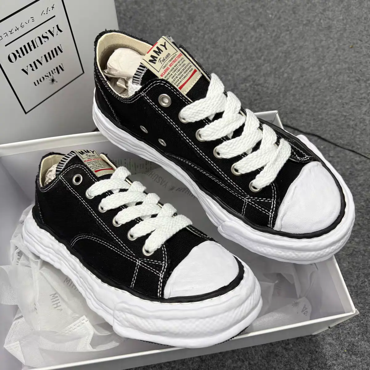 New Maison Mihara Shoes - Men's/Women's Low-TopChunky Casual Trainers, MMY Retro Distorted Sole CanvasSneakers, Thick-Soled Sporty Chic Daddy Shoes, CasualLifestyle Footwear, Walking Shoes