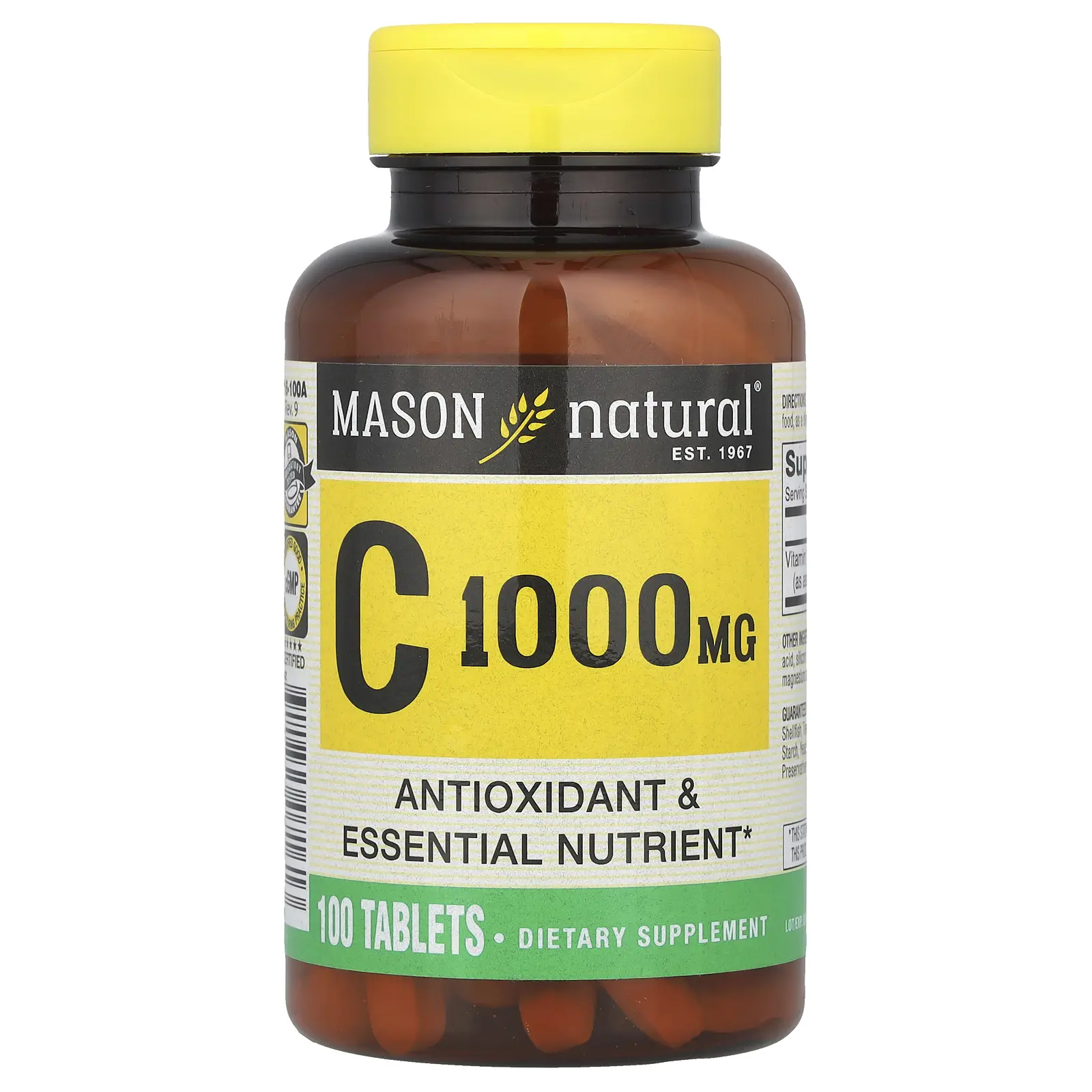 Mason Natural Vitamin C, 1,000 mg, 100 Tablets