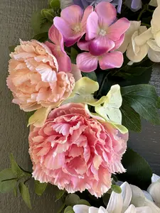 20" Spring Hydrangea Wreath for Front Door Cream Wreath Summer Peony Wreath Summer Wedding Wreath Home Decor Indoor