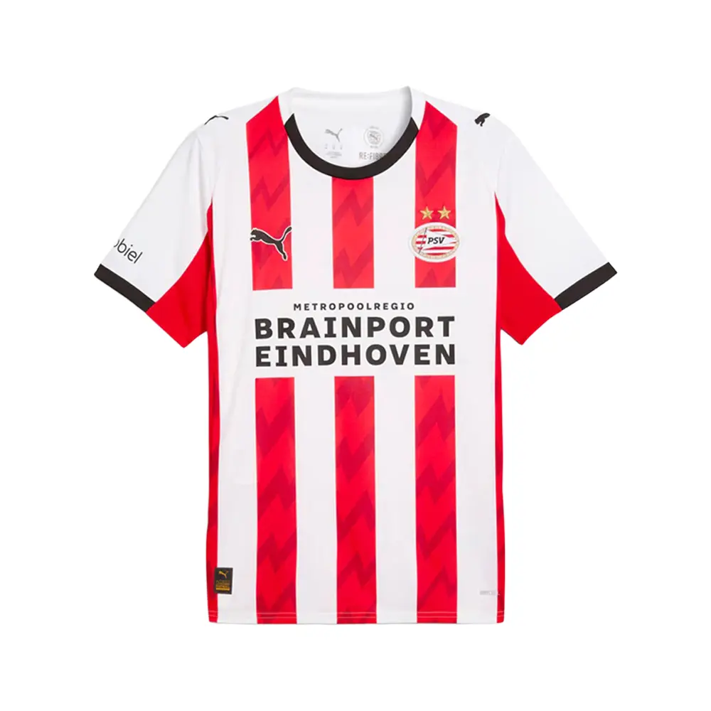 PUMA Mens Psv Home Crew Neck Short Sleeve Replica Jersey Casual - White