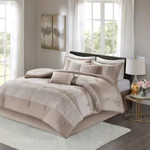 7 Piece Chenille Jacquard Comforter Set