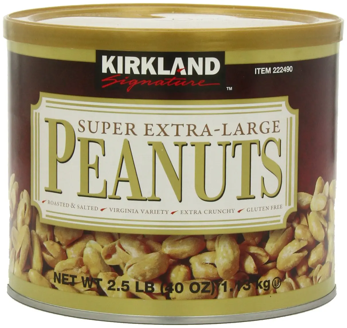 Kirkland Signature Super XL VA Peanuts, 40 oz, Light Brown Dried Snack