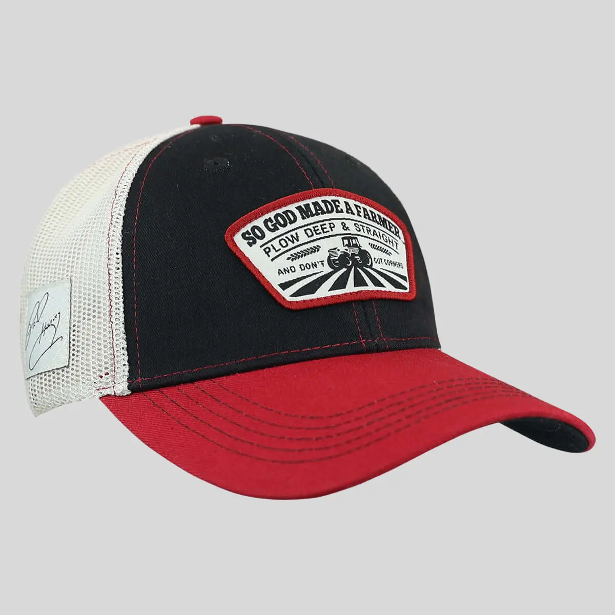 So God Made A Farmer Mens Cap Plow Deep And Straight, One Size, Farmers