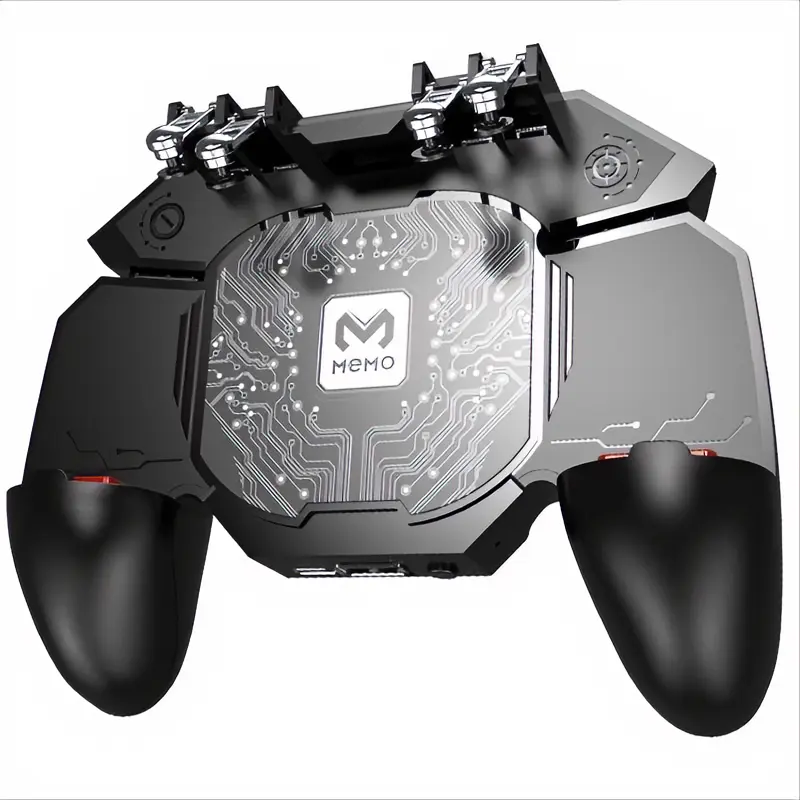 Compact Portable Metal Mobile Phone Cooler with Plug, Grip, Custom Settings - Semiconductor Ice Cooling Fan for Mobile Gamers, 6-Finger Operation, Anti-Overheating, No Frame Drop for Gaming Live Streaming, Universal Device Accessory