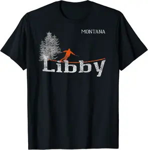1980s Style Libby Montana Vintage Skiing T-Shirt - Antonioja Shop 78B07NPNSB6S