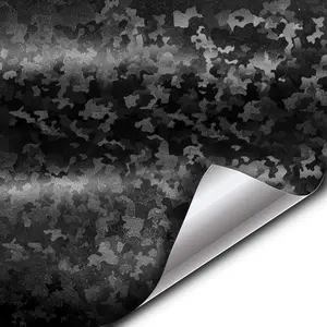 + Black Stealth Small Patternless Camouflage Vinyl Wrap Roll (10ft x 5ft)