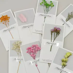 Dried pressed flower greeting cards, A set of 4, mixed 4，with free dried flower bookmarks, envelopes ,  Wedding Invitation beginner craft diy art card kit inspirational card gift making thoughtful gift Durable Cardstock