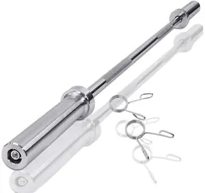 Dufominc 4Ft Olympic Barbell Bar for 2" Plates, Solid Chrome Plate Weight Bar with Anti-Slip Grip, Multi-Layer Plating, High-Density Wear Resistance, 440 lbs Capacity for Fitness Weight Training