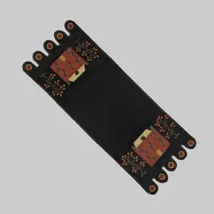 Primitive Manor Table Runner - Black with Orange and Brown Design, Featuring Circular Edges