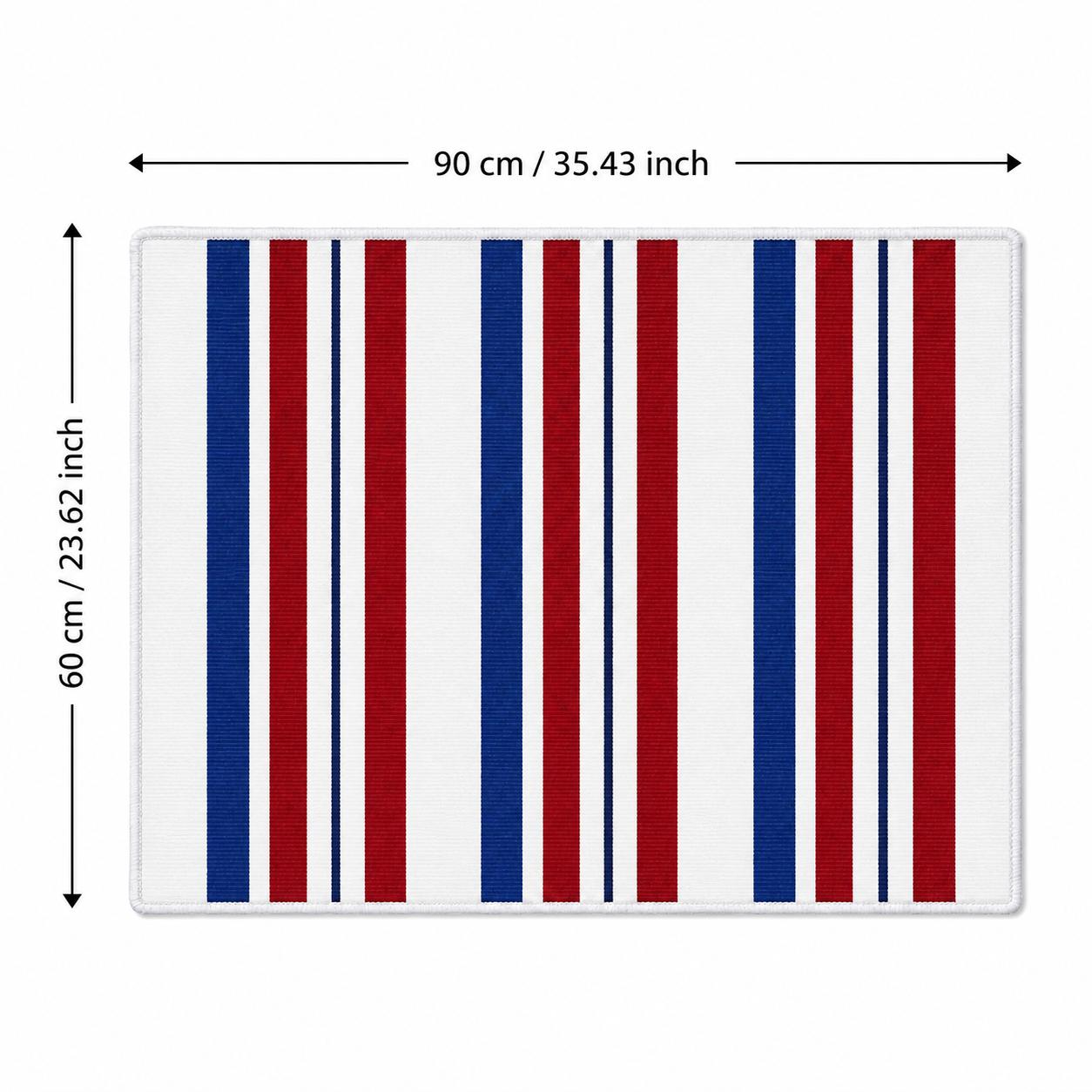 1Pc National Day Entry Rug, Entrance Mat, Stylish Floor Rug, Red White Blue Striped Pattern, Summer Patio Ornament, Rustic Outdoor Porch Doormat, Festive House Accent
