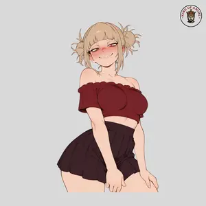 Toga Anime Girl Sticker, Red Crop Top Cute Decal, Laptop Water Bottle Decor