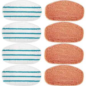 8 Pack Steam Mop Replacement Pads Compatible with PurSteam Steam Mop Cleaner 10-in-1, 4 Upgraded Ultra Cleaning Pads and 4 Microfiber Steamer Washable  Pads Replacement
