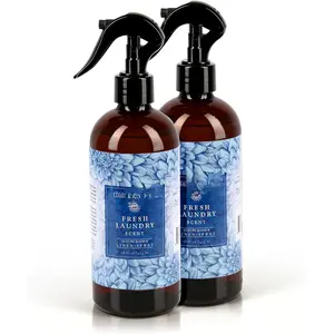 Linen Spray, Fresh Laundry Scent with Fresh Green Floral Musk, Pack of 2, 16 oz