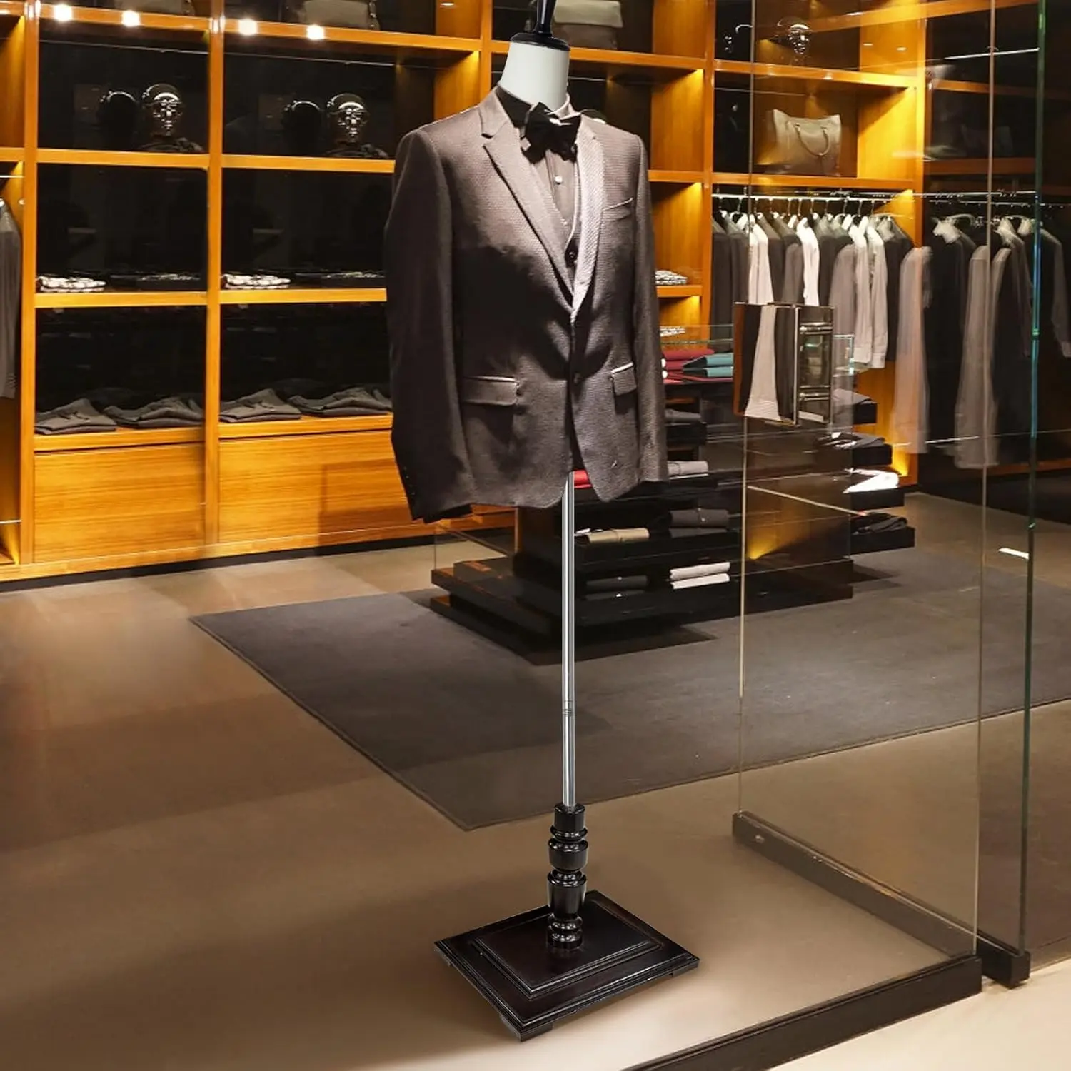 Male Mannequin Torso with Stand, 61"-78" Height Adjustable Body Dress Form Mannequin Body for Clothing Retail Sewing Shop