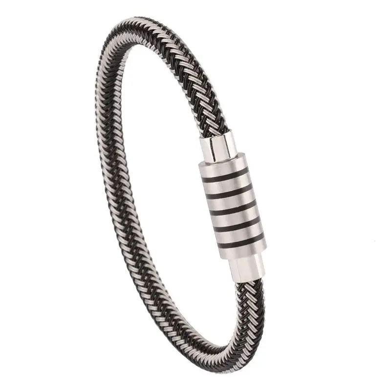 Titanium Metal Bracelet for Him, Male Fit Design Casual Wear Accessory, 2 Sizes Available, Two Sizes