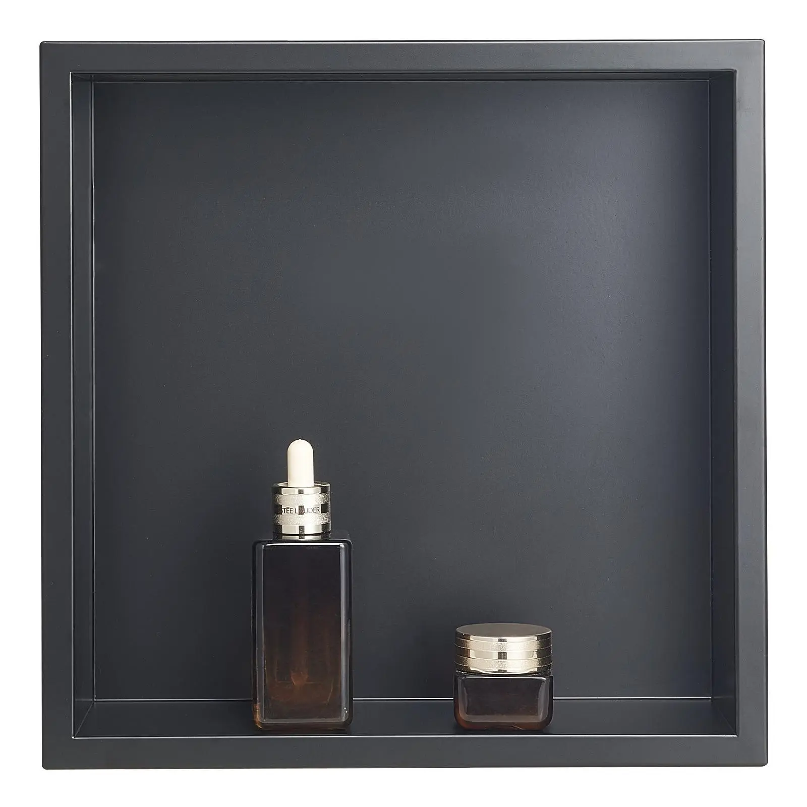 【Summerfinds】VEVOR 13x13x4 in Heavy-Duty Stainless Steel Recessed Bathroom Shower Niche, Waterproof Sealed Drip-Resistant Storage Organizer for Soap & Shampoo, Easy Installation Modern Black Wall Showerhead Holder Box, Bathroom Accessory, Wall Mount