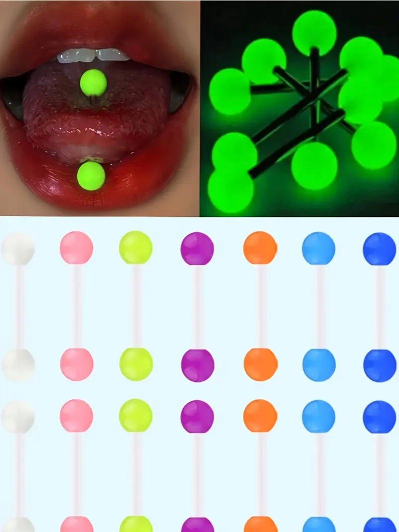 Uv Ball 10 Gauge Tongue Rings Vibrating Tongue Piercing TikTok Shop