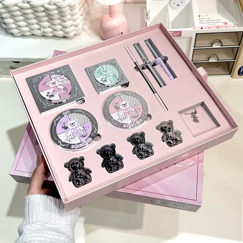 Bear Paradise Full Makeup Gift Set - All-in-One Kit with Eyeshadow, Blush, Contour, Powder, Mascara, Lipstick & Brow Pencil, Long-Lasting Natural Finish for All Makeup Looks, Cosmetic