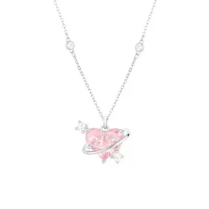 Elegant Heart-Shaped Necklace for Women - Dainty Sterling Silver Love Pendant Jewelry with Sparkling Cubic Zirconia, Perfect Gift for Girlfriend, Wife, Mom on Valentine's Day, Anniversary, Birthday